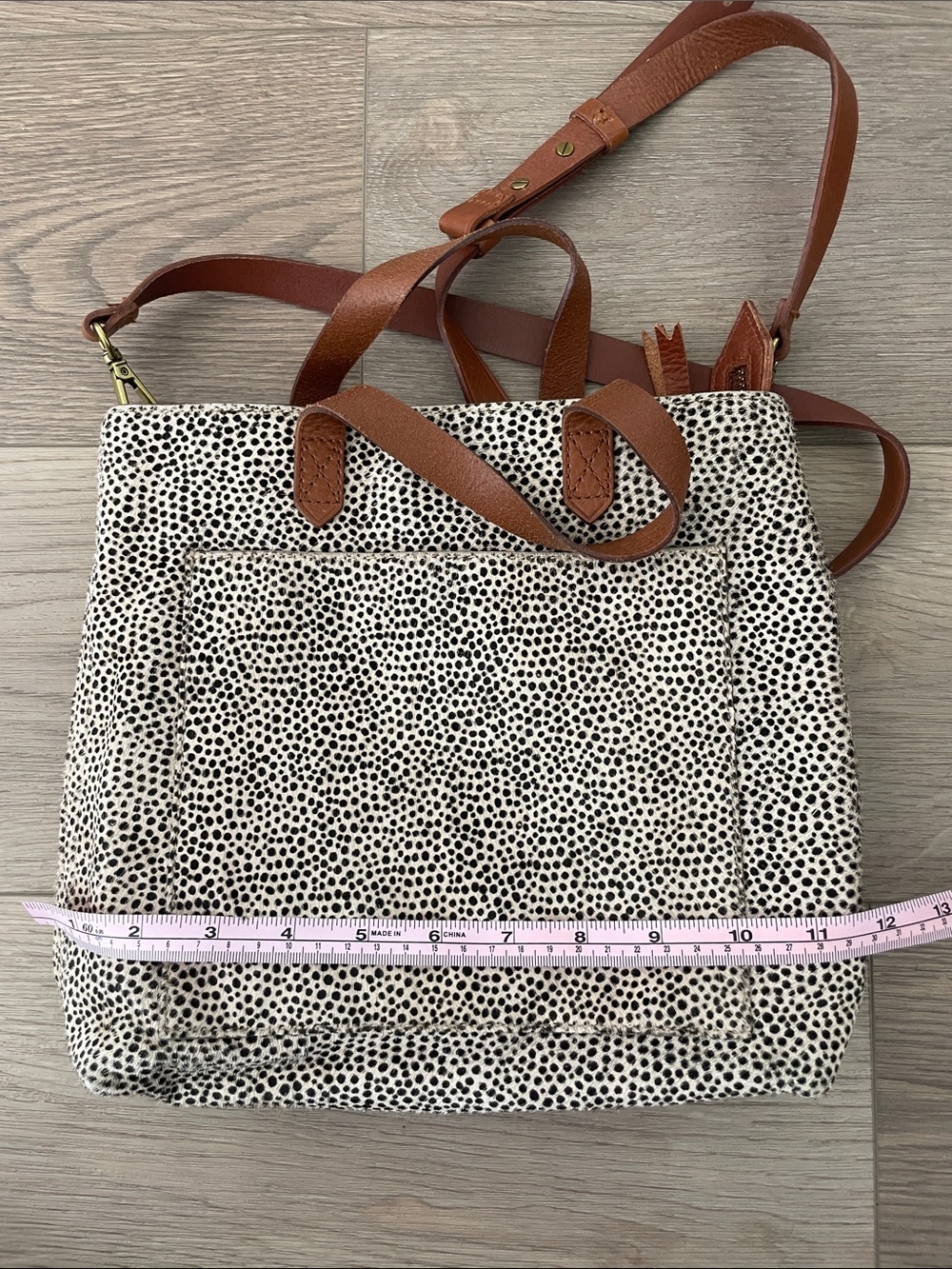 Madewell Speckled Calf Tote with Brown Leather Trim - Picture 12 of 14
